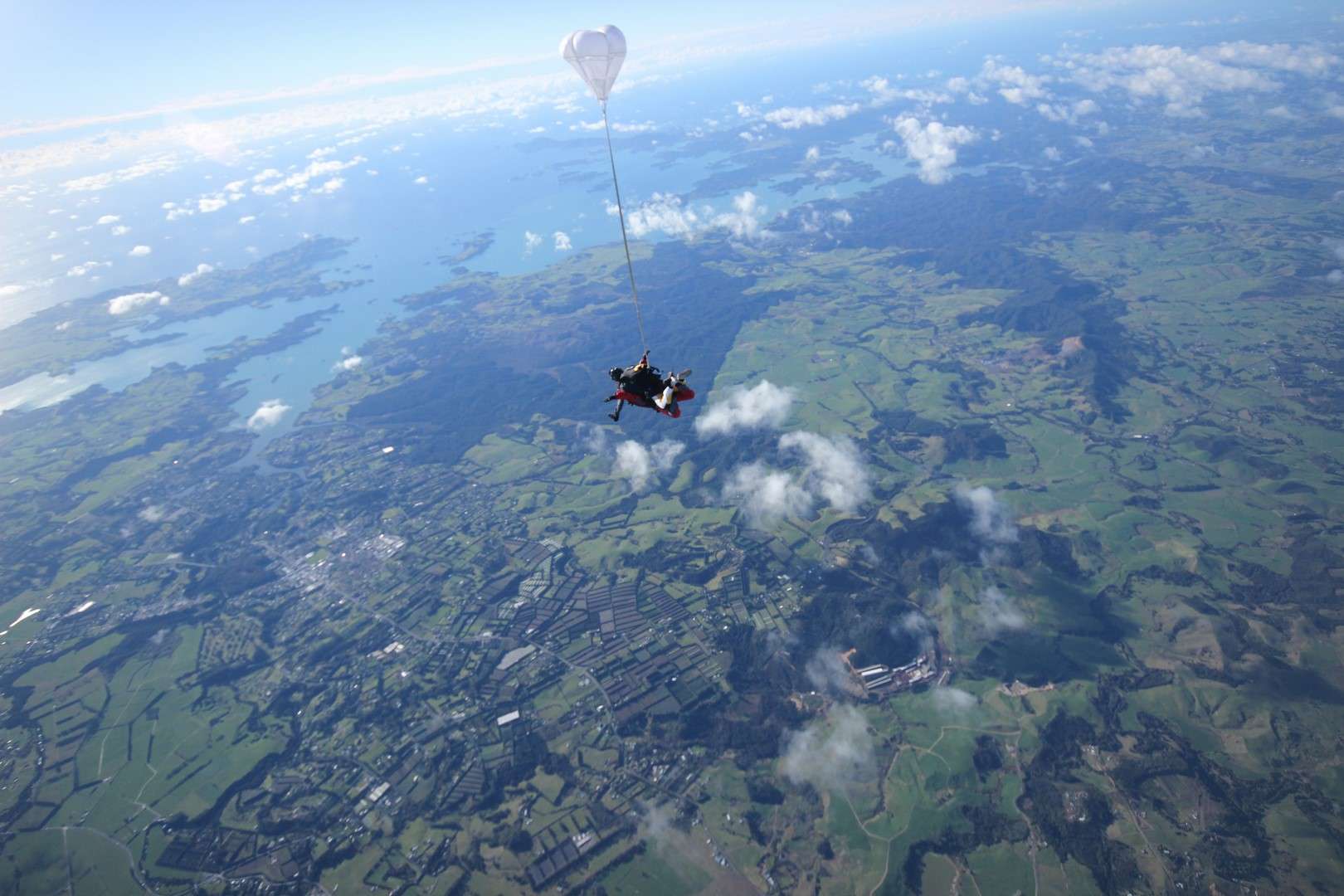 Stunning views skydiving over the Bay of Islands